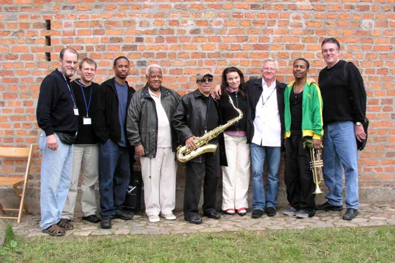 With among others Slide Hampton (tb), Johnny Griffin (ts) and 
Roy Hargrove (tp) at Jazzbaltica 2004 (Photo by Rolf Kissling)